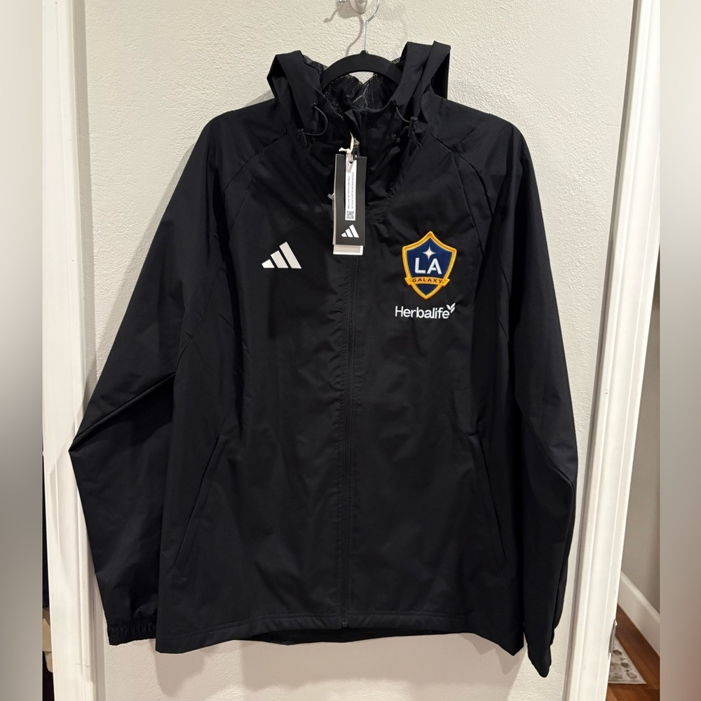 Adidas LA Galaxy Men's Tiro 23 All Weather Black Jacket Size M NWT HK7656 $110 - Picture 2 of 12